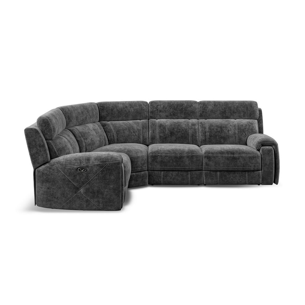Leo Right Hand Corner Recliner Sofa in Descent Charcoal Fabric 6