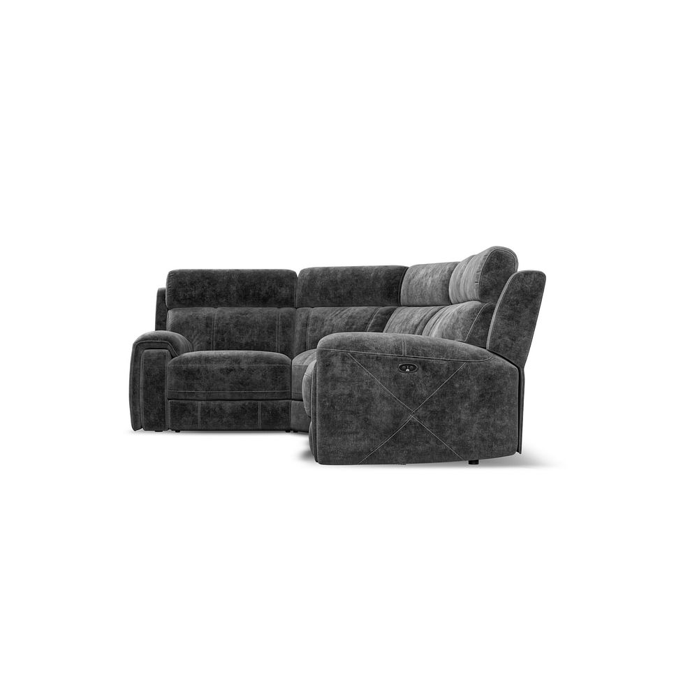 Leo Right Hand Corner Recliner Sofa in Descent Charcoal Fabric 7