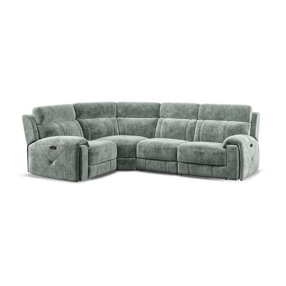 Leo Right Hand Corner Recliner Sofa in Descent Pewter Fabric Thumbnail 1