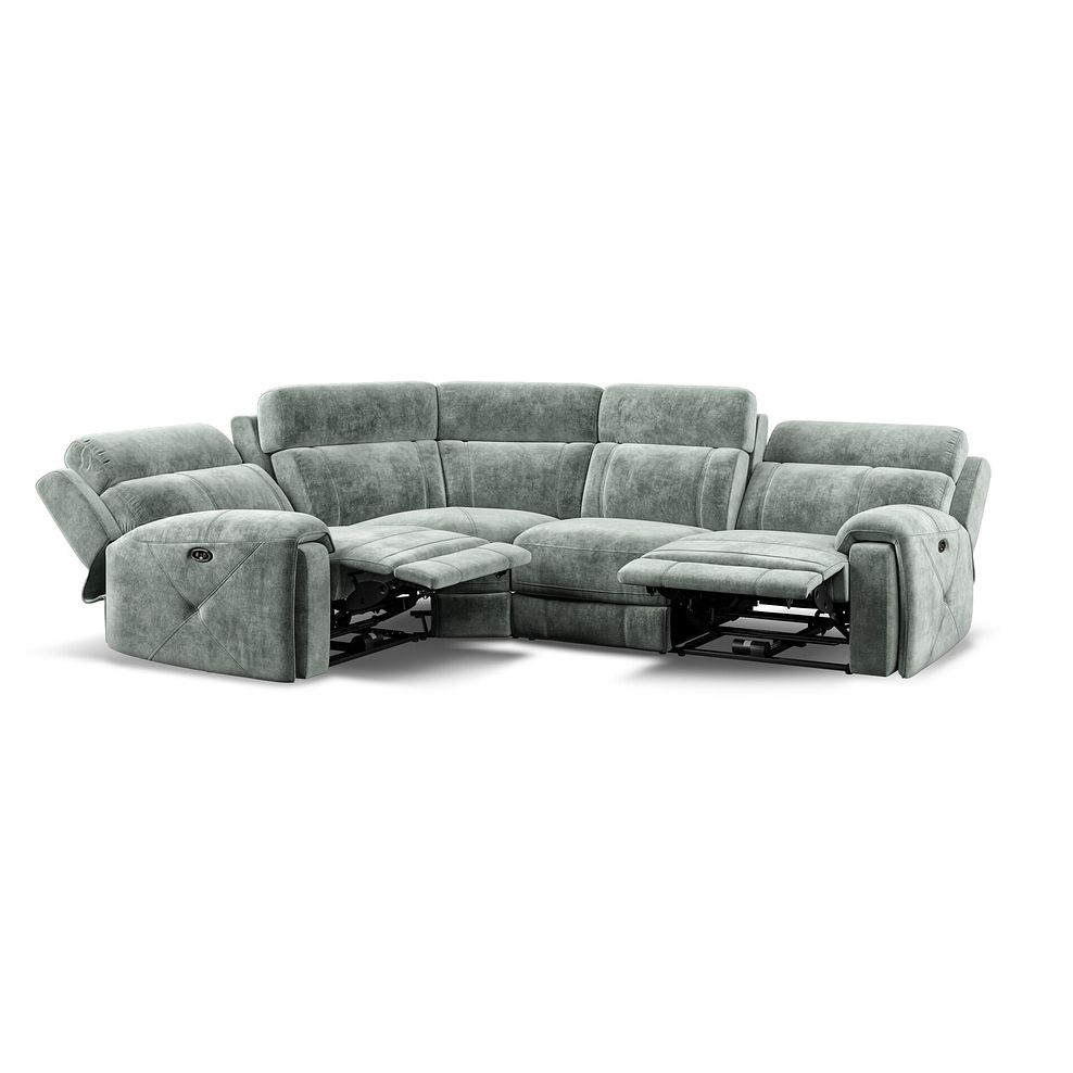Leo Right Hand Corner Recliner Sofa in Descent Pewter Fabric 2