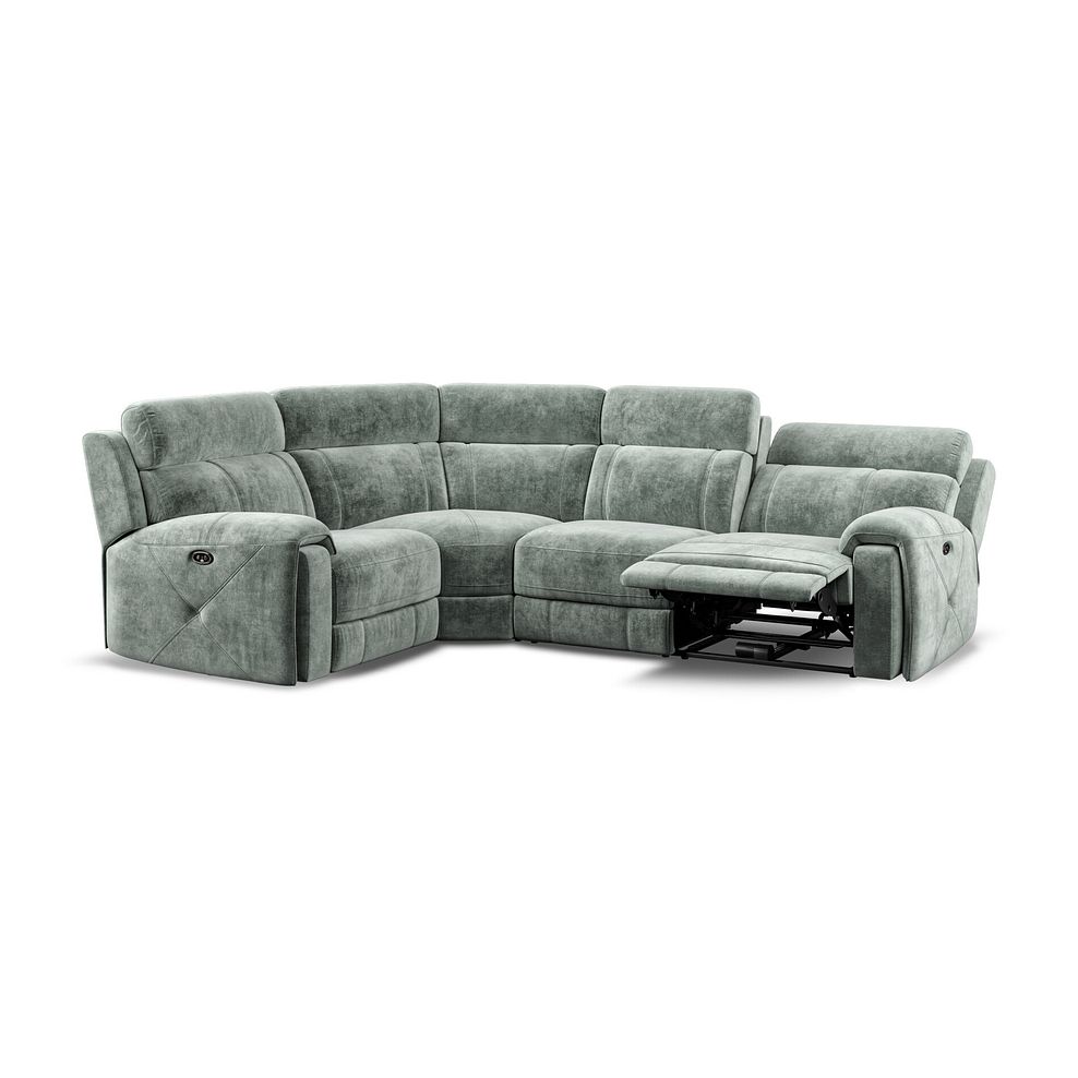 Leo Right Hand Corner Recliner Sofa in Descent Pewter Fabric 4