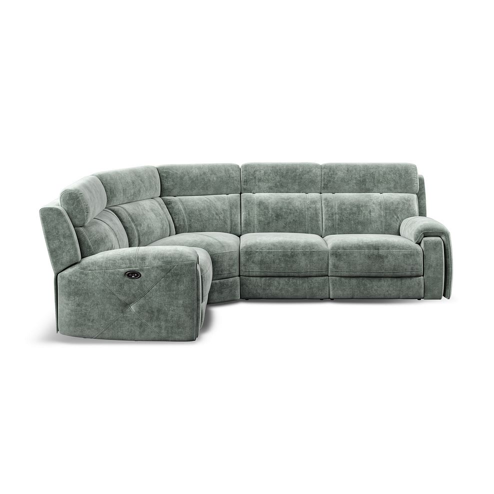 Leo Right Hand Corner Recliner Sofa in Descent Pewter Fabric 6