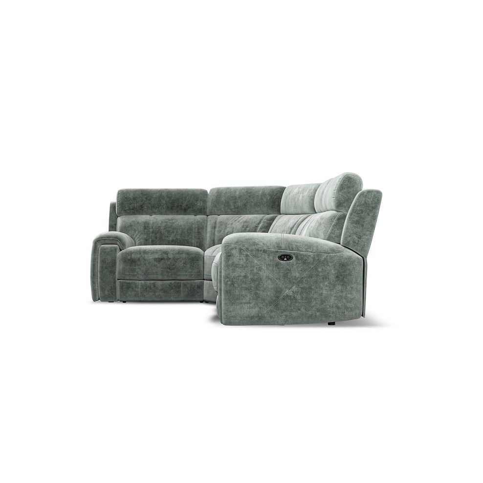 Leo Right Hand Corner Recliner Sofa in Descent Pewter Fabric 7