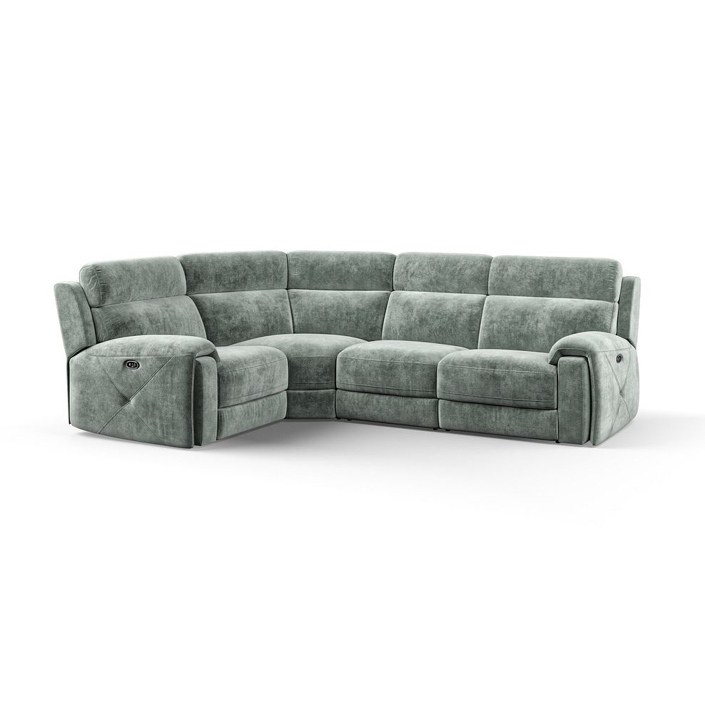 Leo Right Hand Corner Recliner Sofa in Descent Pewter Fabric 1