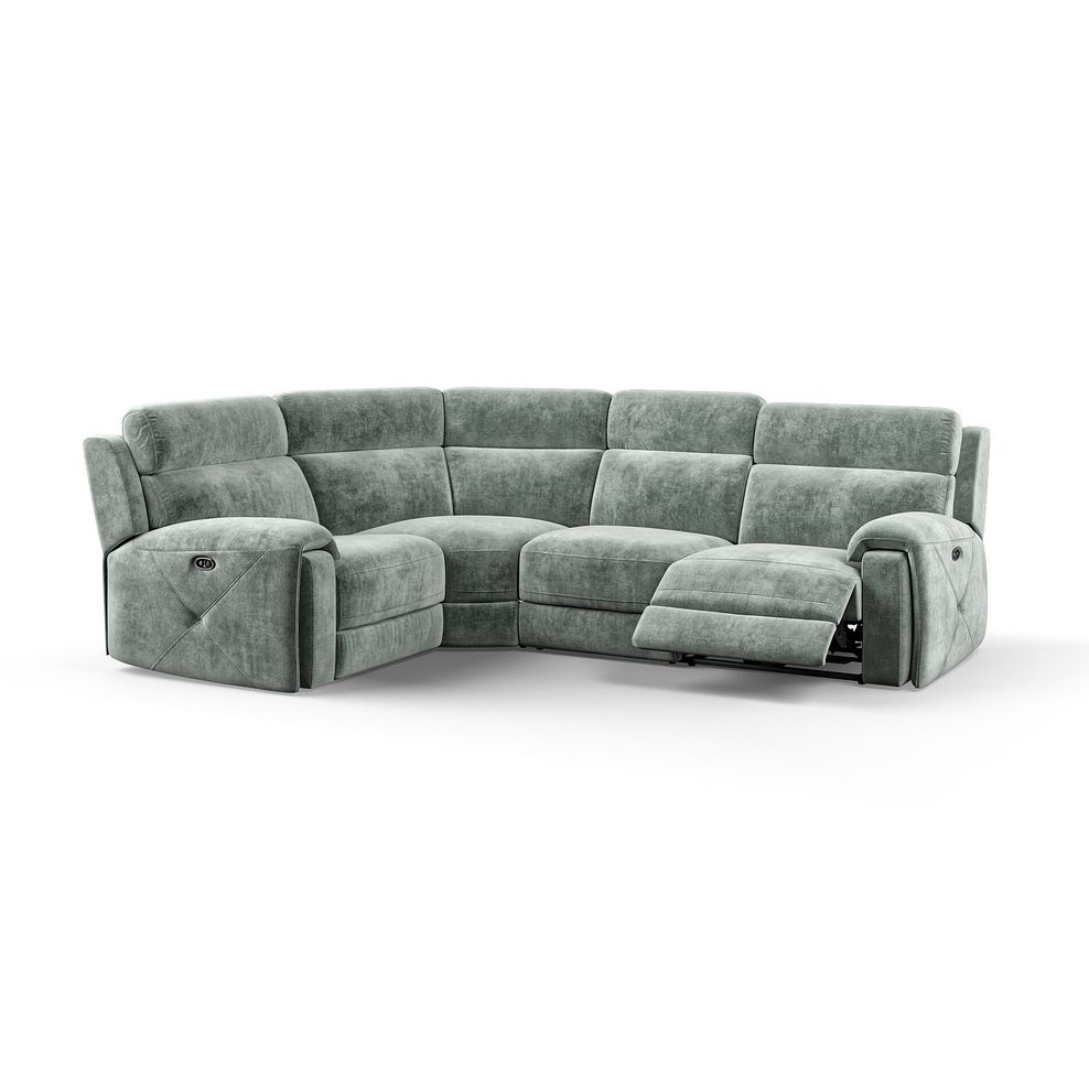 Leo Right Hand Corner Recliner Sofa in Descent Pewter Fabric 2