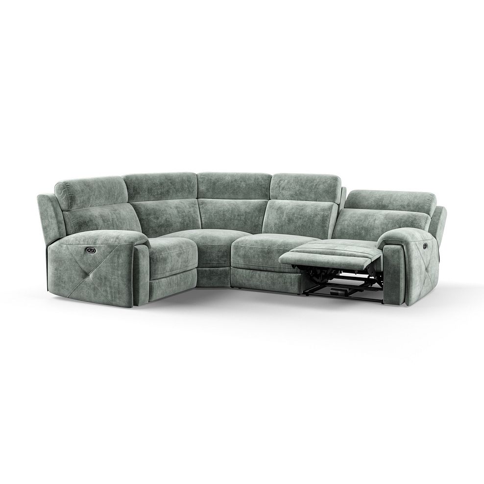 Leo Right Hand Corner Recliner Sofa in Descent Pewter Fabric 3