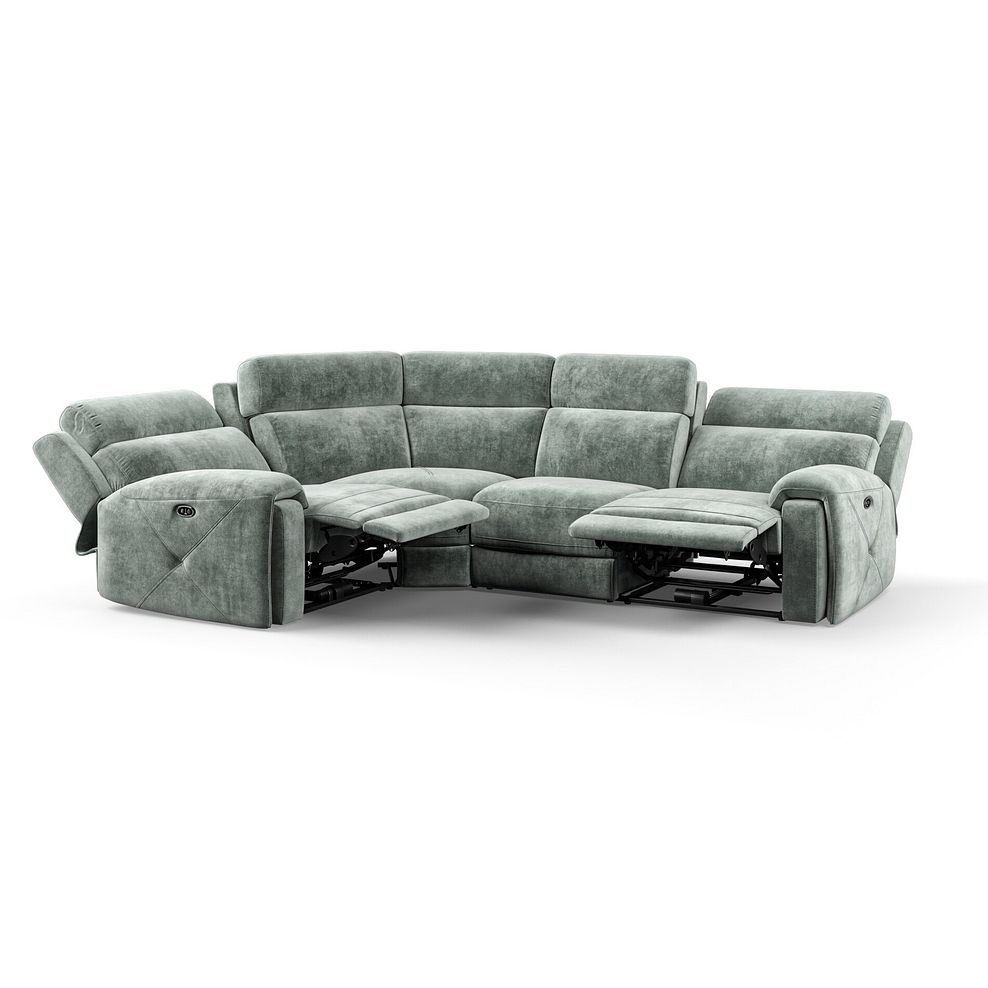 Leo Right Hand Corner Recliner Sofa in Descent Pewter Fabric 4