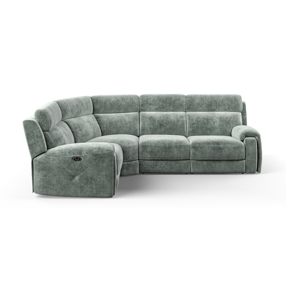 Leo Right Hand Corner Recliner Sofa in Descent Pewter Fabric 5