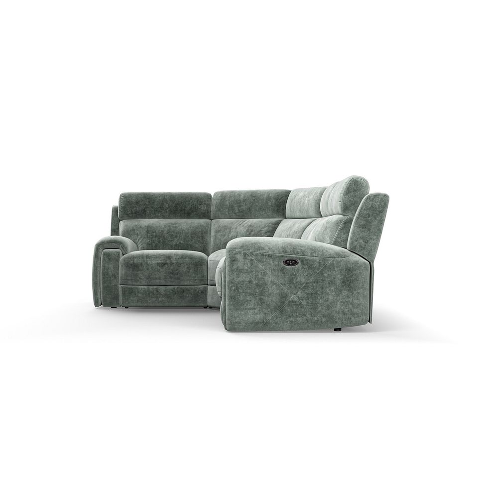 Leo Right Hand Corner Recliner Sofa in Descent Pewter Fabric 7