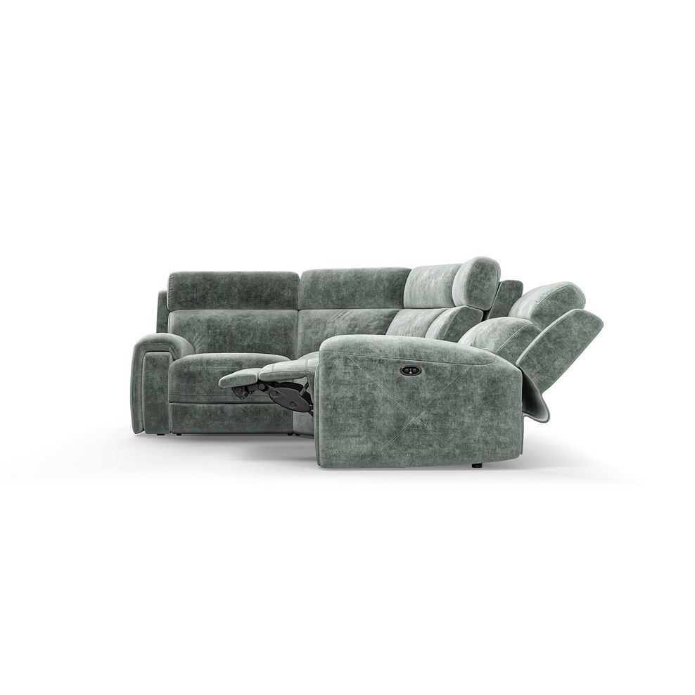 Leo Right Hand Corner Recliner Sofa in Descent Pewter Fabric 8