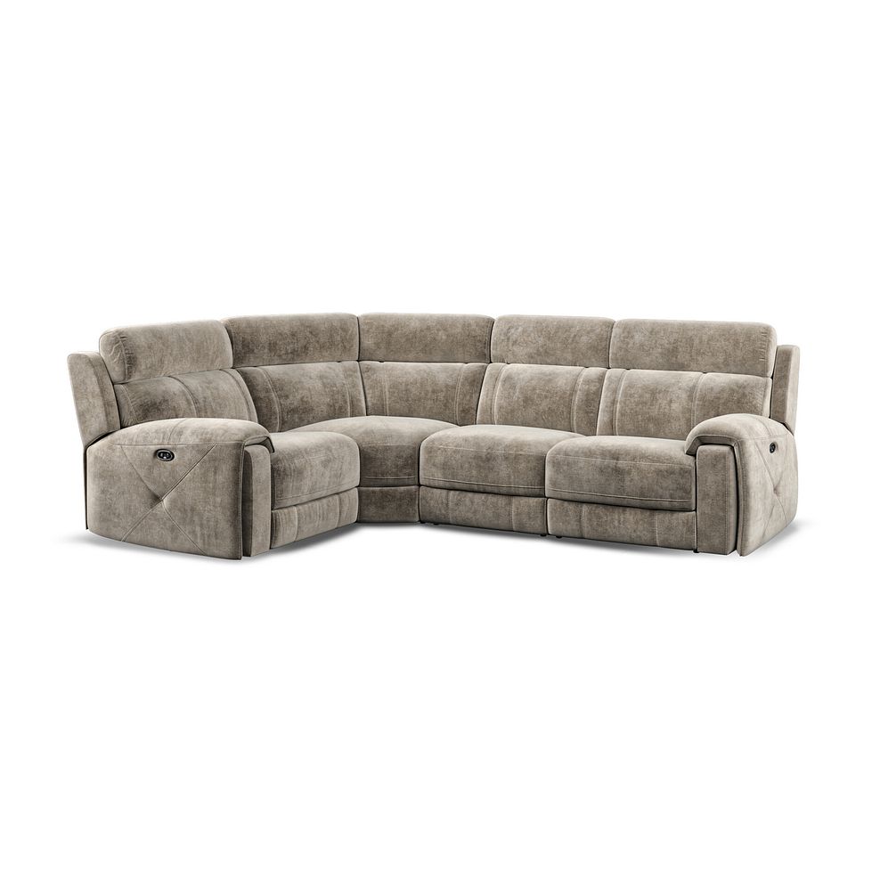 Leo Right Hand Corner Recliner Sofa in Descent Taupe Fabric