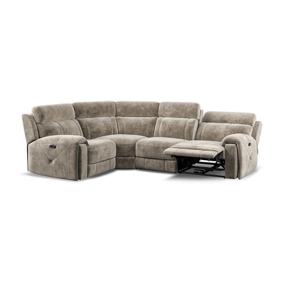 Leo Right Hand Corner Recliner Sofa in Descent Taupe Fabric Thumbnail 4