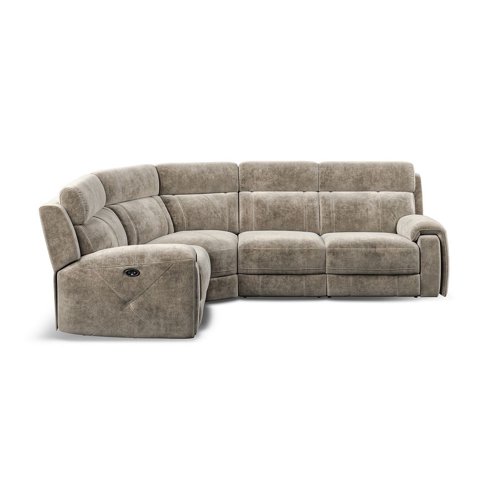 Leo Right Hand Corner Recliner Sofa in Descent Taupe Fabric 6