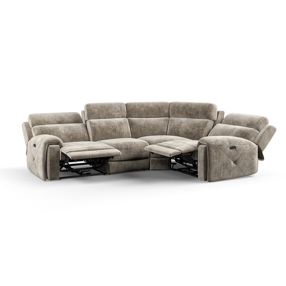 Leo Right Hand Corner Recliner Sofa in Descent Taupe Fabric 4
