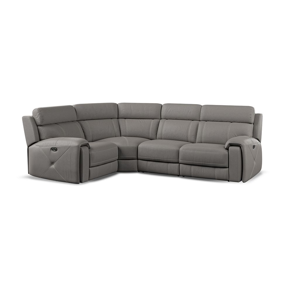 Leo Right Hand Corner Recliner Sofa in Elephant Grey Leather 1