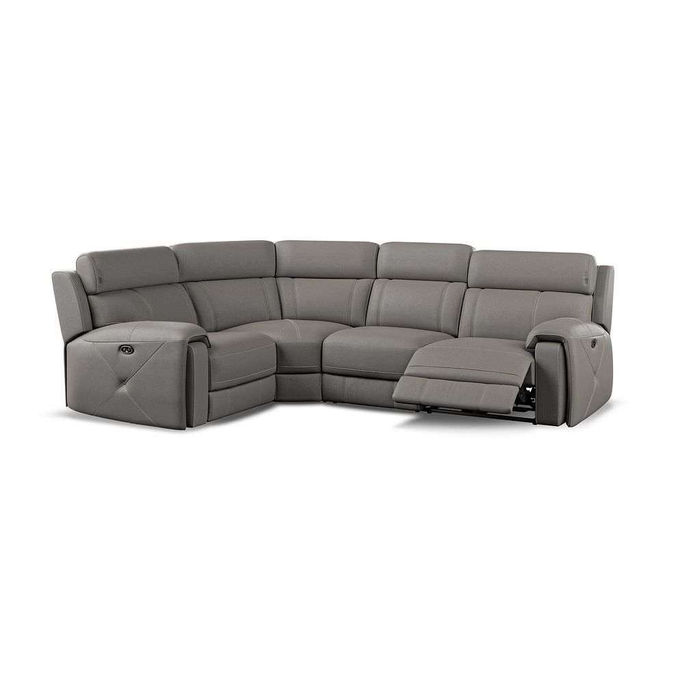 Leo Right Hand Corner Recliner Sofa in Elephant Grey Leather 3