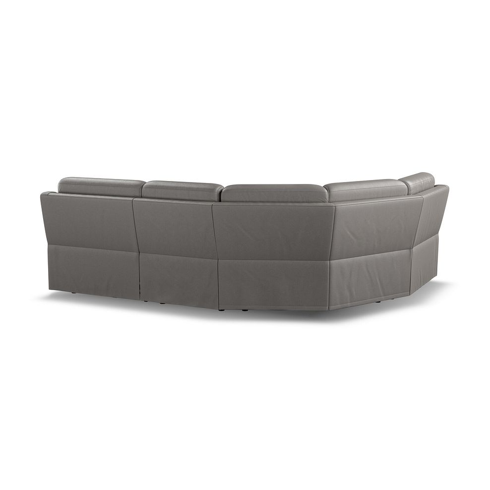 Leo Right Hand Corner Recliner Sofa in Elephant Grey Leather 5