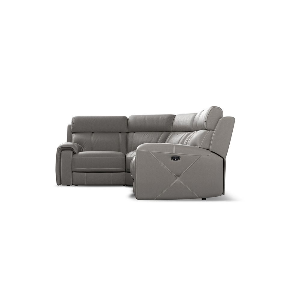 Leo Right Hand Corner Recliner Sofa in Elephant Grey Leather 7