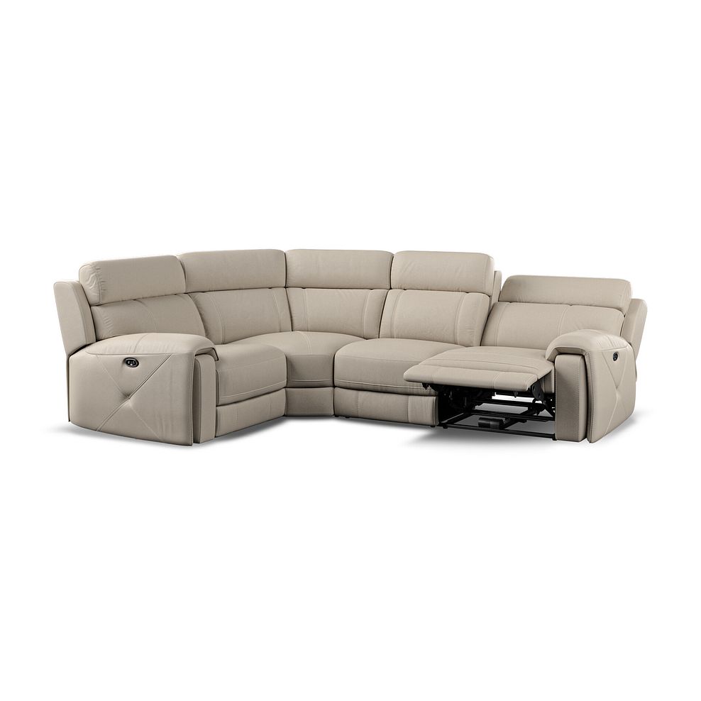 Leo Right Hand Corner Recliner Sofa in Pebble Leather Thumbnail 4