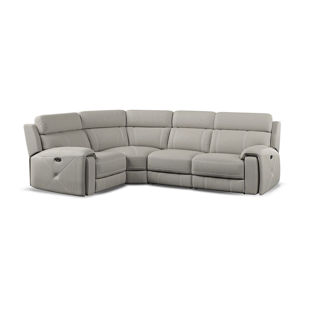 Leo Right Hand Corner Recliner Sofa in Taupe Leather 1
