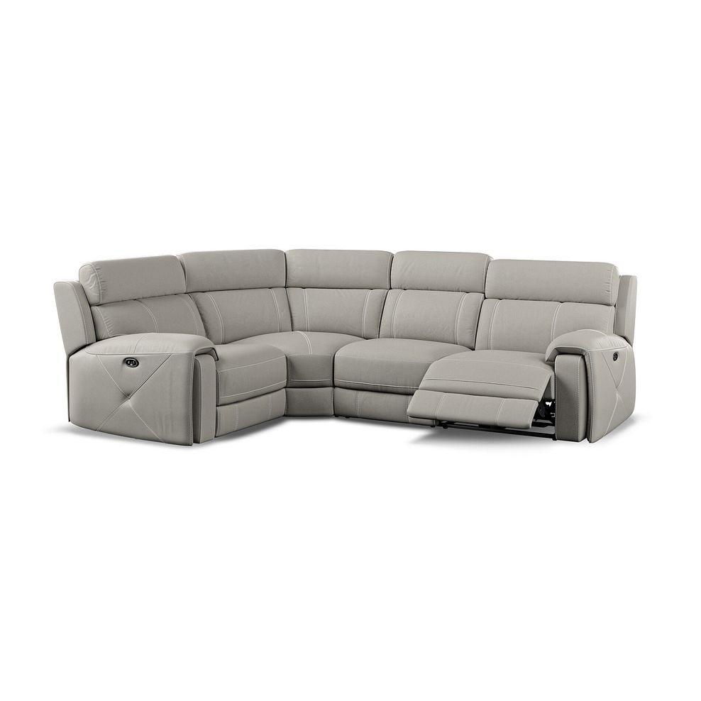 Leo Right Hand Corner Recliner Sofa in Taupe Leather 2