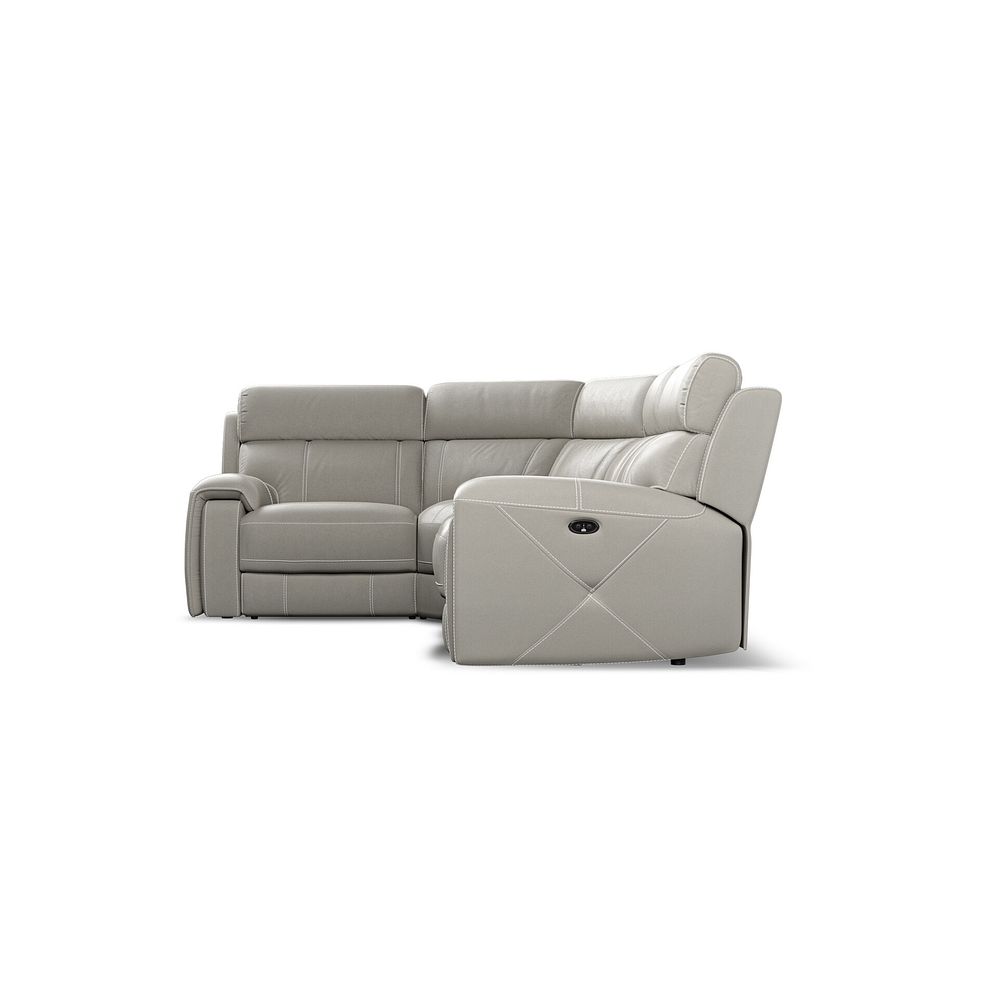 Leo Right Hand Corner Recliner Sofa in Taupe Leather 7