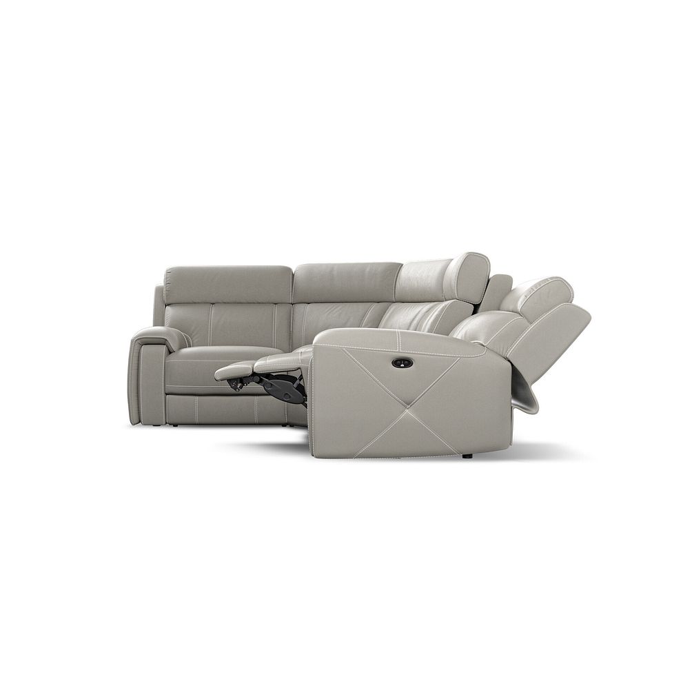 Leo Right Hand Corner Recliner Sofa in Taupe Leather 8
