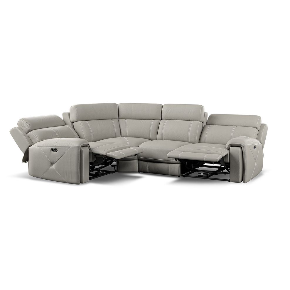 Leo Right Hand Corner Recliner Sofa in Taupe Leather 2