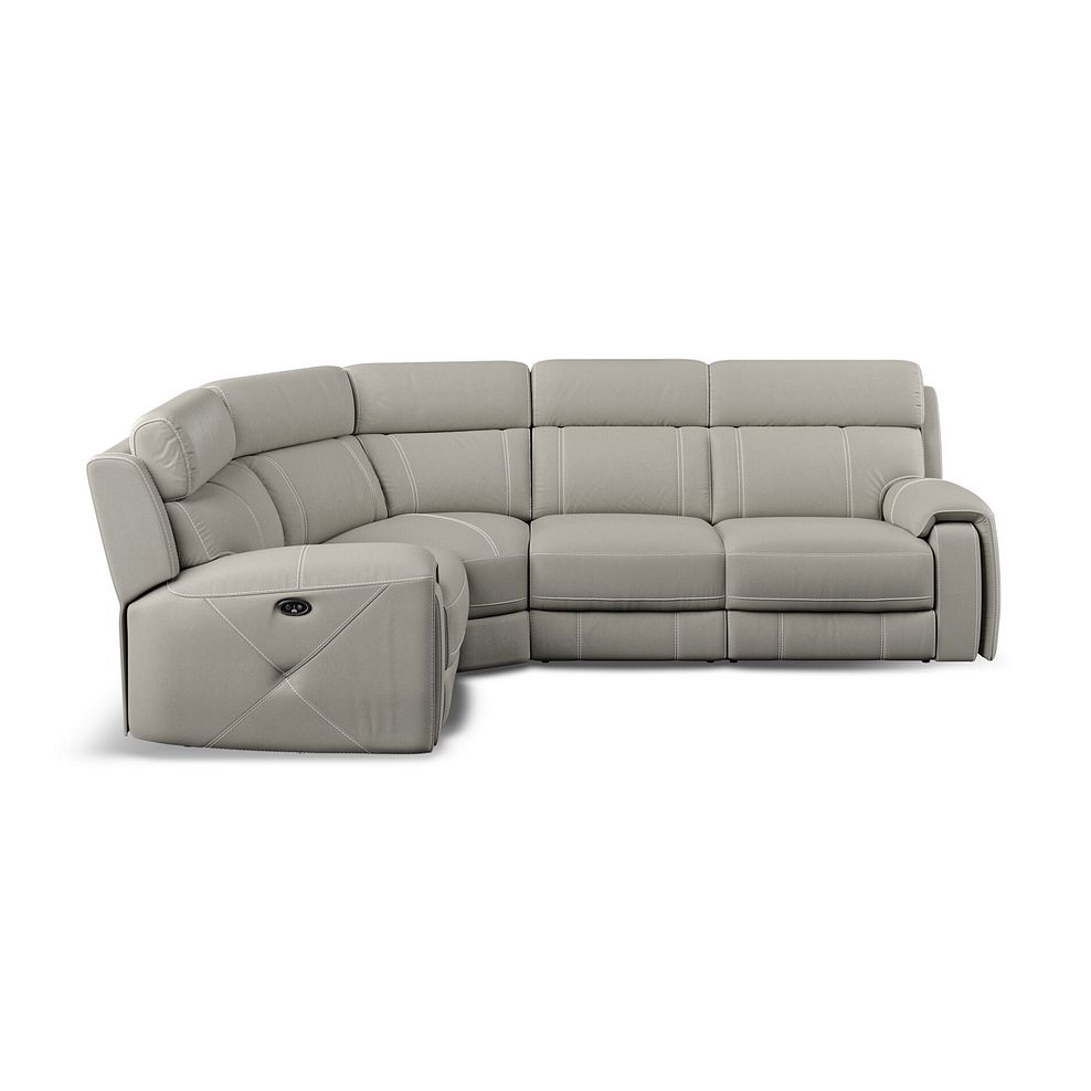 Leo Right Hand Corner Recliner Sofa in Taupe Leather 6