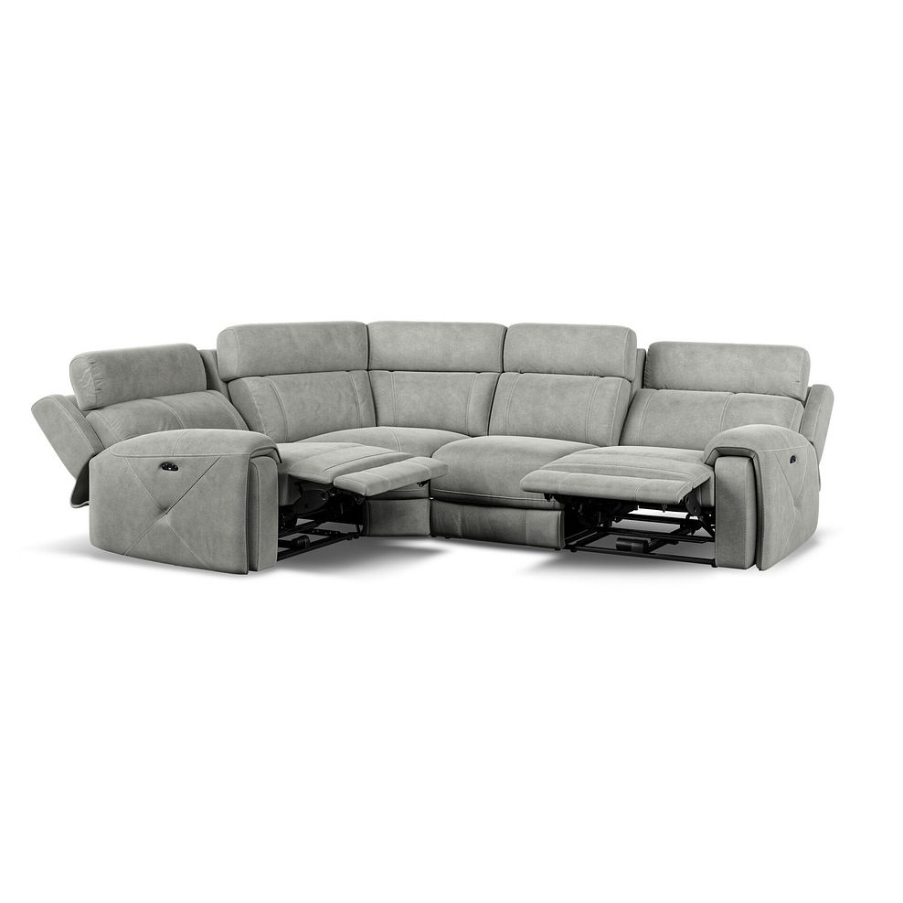Leo Right Hand Corner Recliner Sofa with Adjustable Headrests in Billy Joe Dove Grey Fabric 4