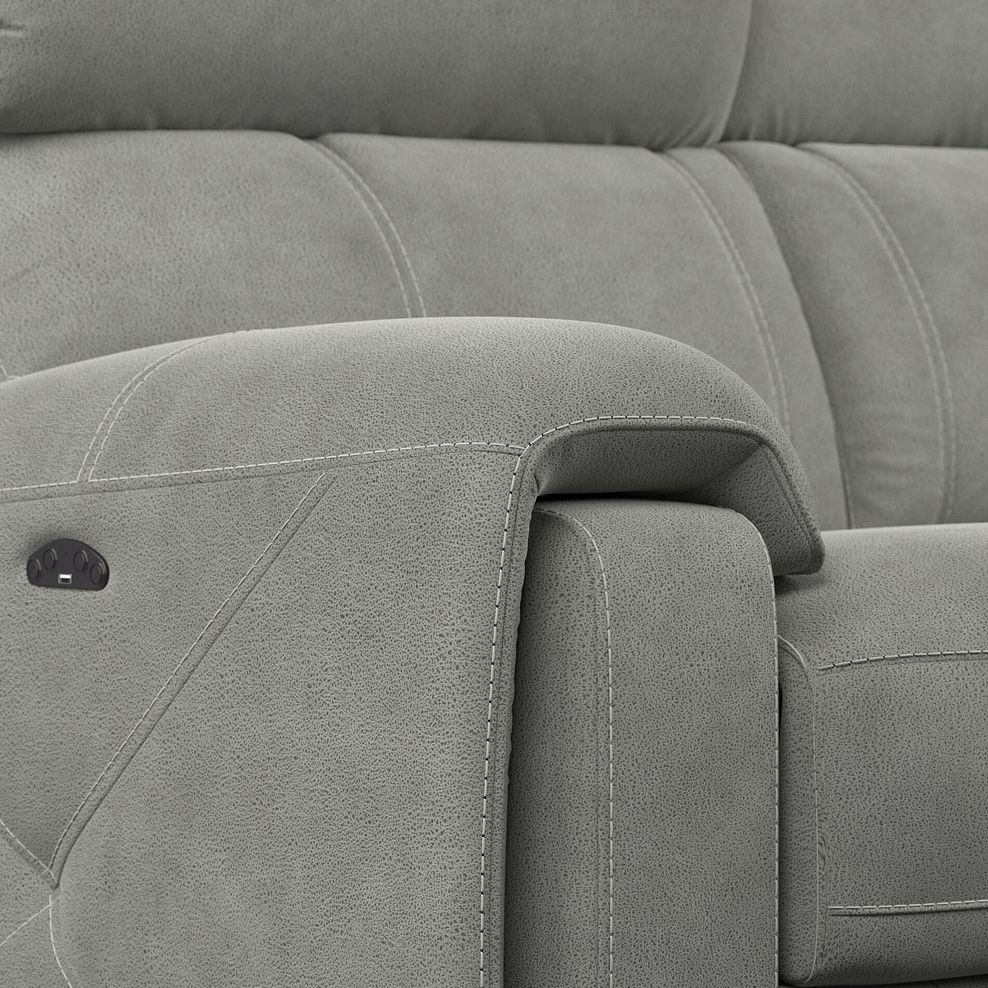 Leo Right Hand Corner Recliner Sofa with Adjustable Headrests in Billy Joe Dove Grey Fabric 10
