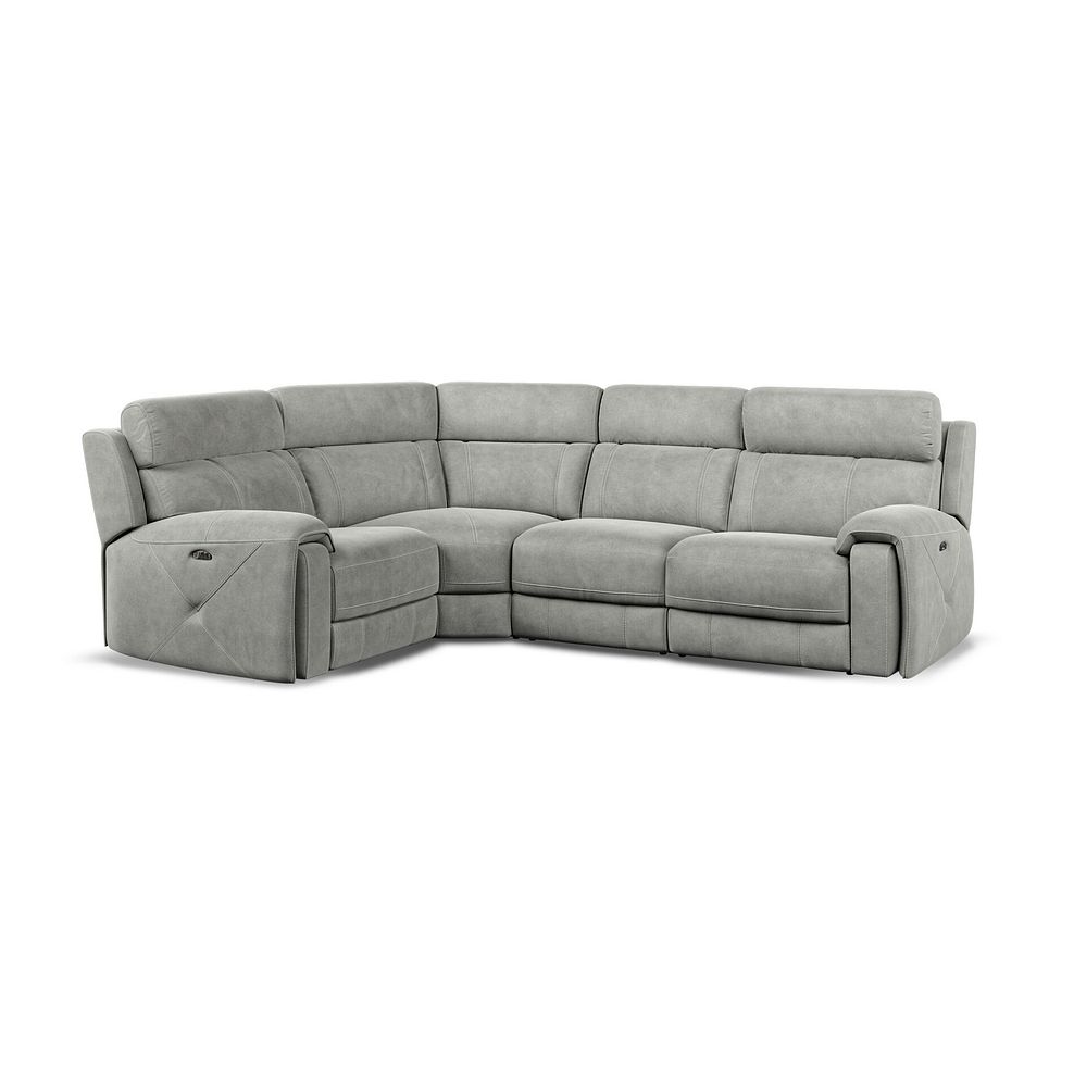 Leo Right Hand Corner Recliner Sofa with Adjustable Headrests in Billy Joe Dove Grey Fabric Thumbnail 1