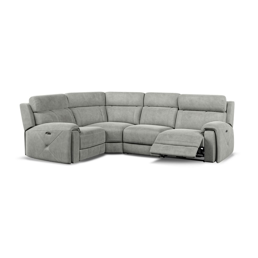 Leo Right Hand Corner Recliner Sofa with Adjustable Headrests in Billy Joe Dove Grey Fabric Thumbnail 3