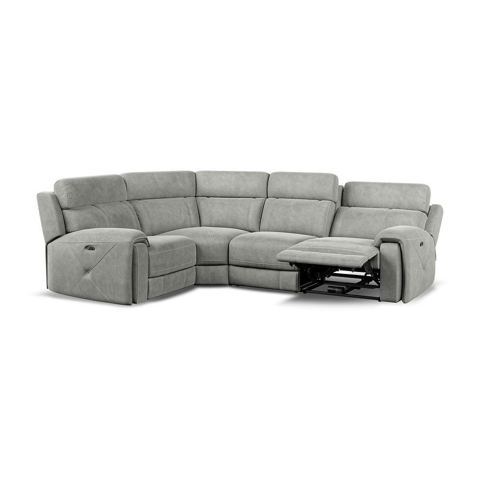 Leo Right Hand Corner Recliner Sofa with Adjustable Headrests in Billy Joe Dove Grey Fabric 4