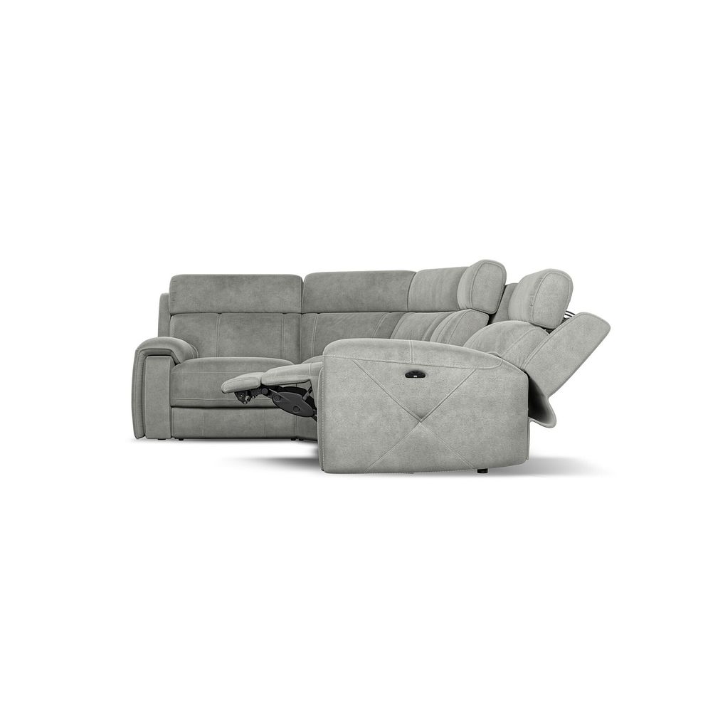 Leo Right Hand Corner Recliner Sofa with Adjustable Headrests in Billy Joe Dove Grey Fabric 8