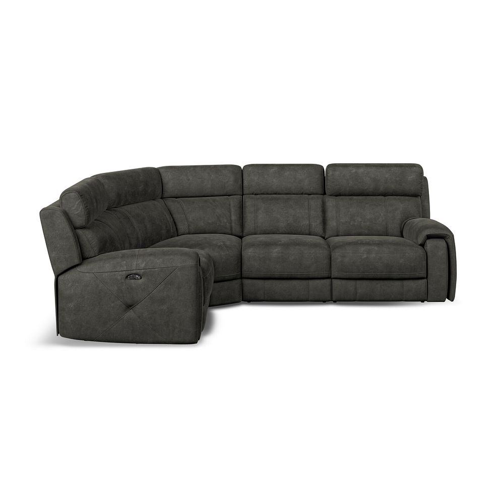 Leo Right Hand Corner Recliner Sofa with Adjustable Headrests in Billy Joe Grey Fabric 6