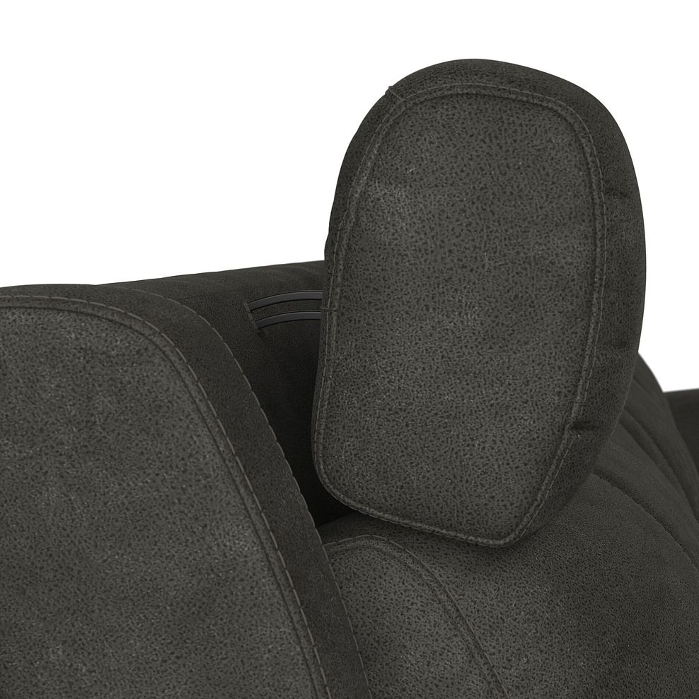 Leo Right Hand Corner Recliner Sofa with Adjustable Headrests in Billy Joe Grey Fabric 9