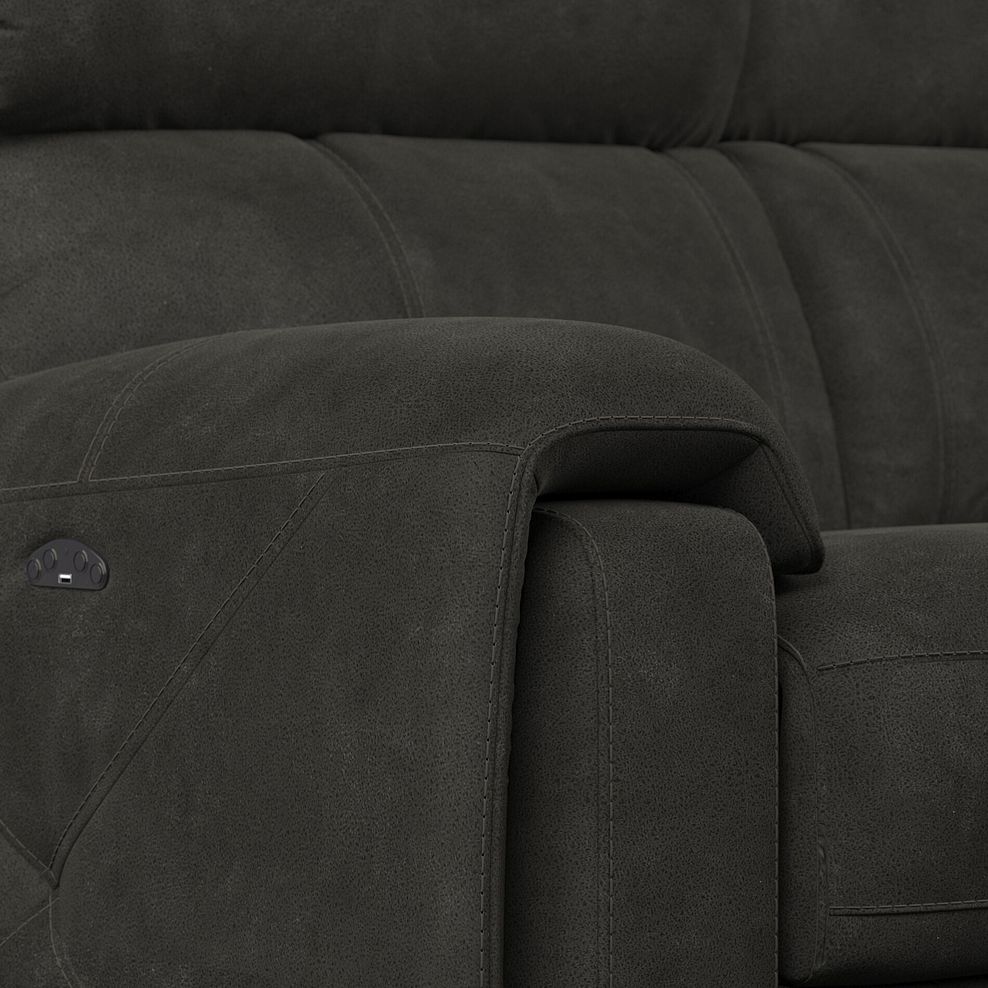 Leo Right Hand Corner Recliner Sofa with Adjustable Headrests in Billy Joe Grey Fabric 10