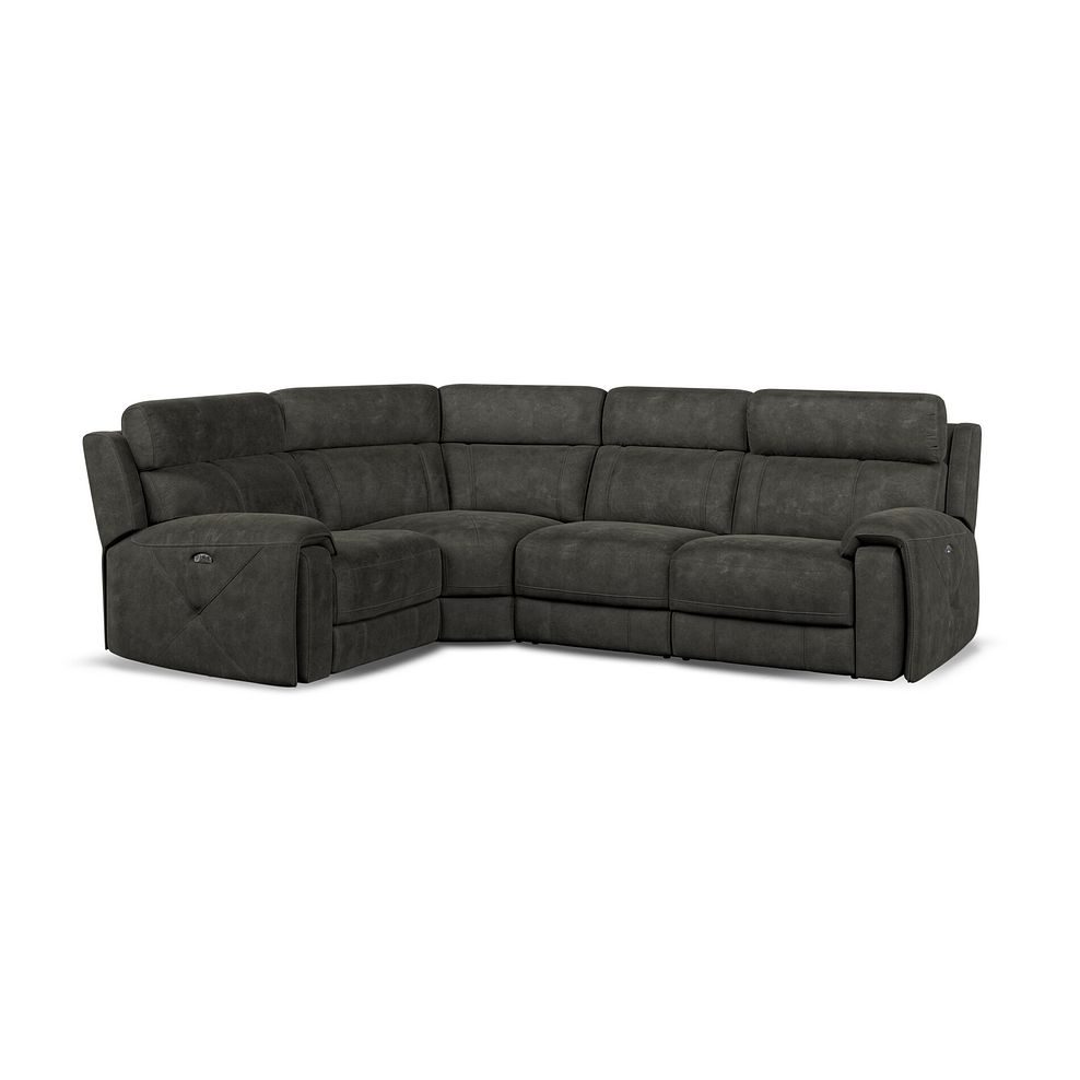 Leo Right Hand Corner Recliner Sofa with Adjustable Headrests in Billy Joe Grey Fabric