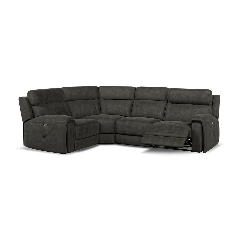 Leo Right Hand Corner Recliner Sofa with Adjustable Headrests in Billy Joe Grey Fabric 3
