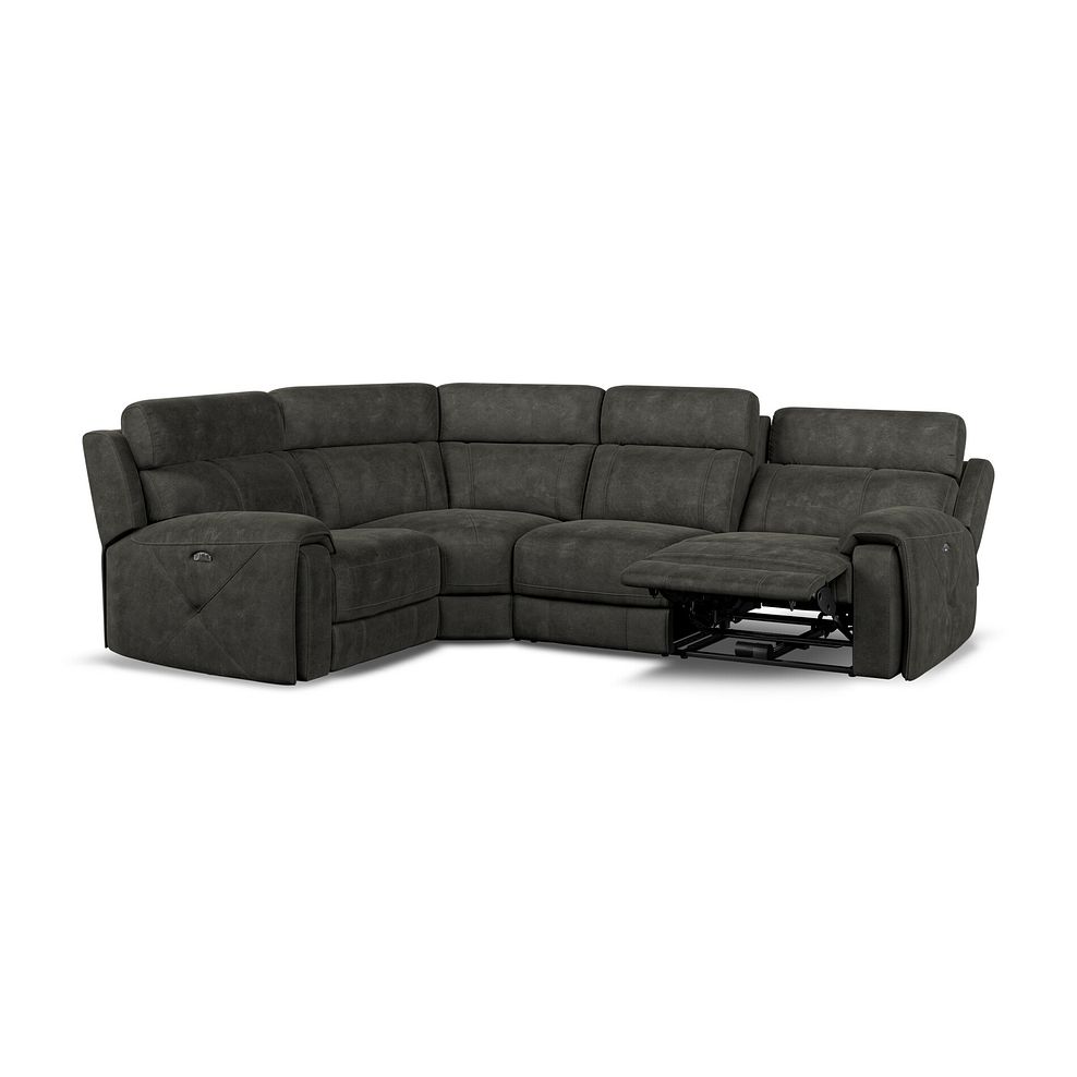 Leo Right Hand Corner Recliner Sofa with Adjustable Headrests in Billy Joe Grey Fabric Thumbnail 4