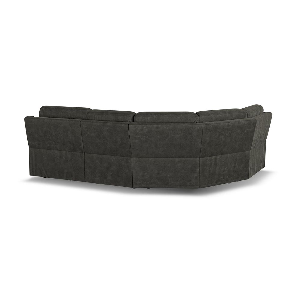 Leo Right Hand Corner Recliner Sofa with Adjustable Headrests in Billy Joe Grey Fabric Thumbnail 5
