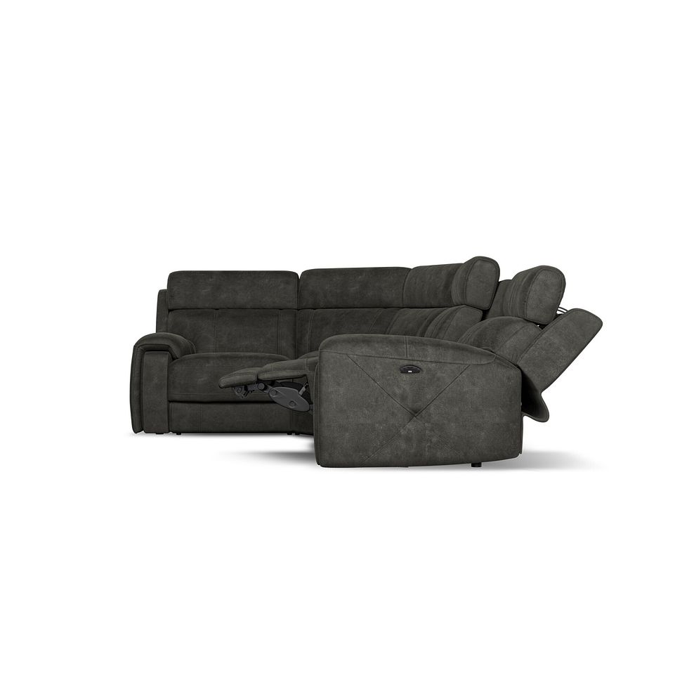 Leo Right Hand Corner Recliner Sofa with Adjustable Headrests in Billy Joe Grey Fabric 8