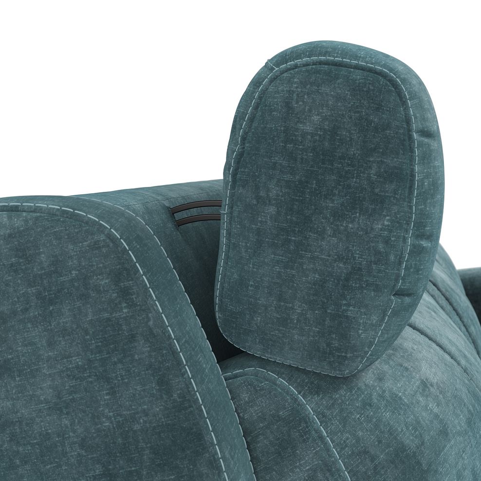 Leo Right Hand Corner Recliner Sofa with Adjustable Headrests in Descent Blue Fabric 9