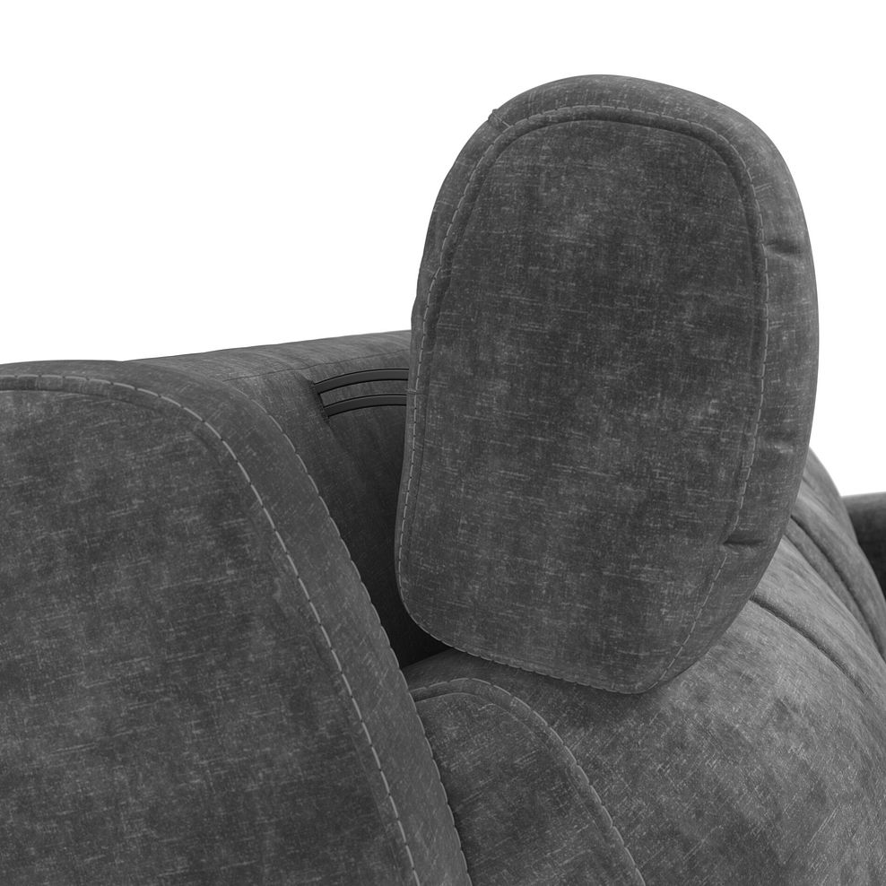 Leo Right Hand Corner Recliner Sofa with Adjustable Headrests in Descent Charcoal Fabric 9
