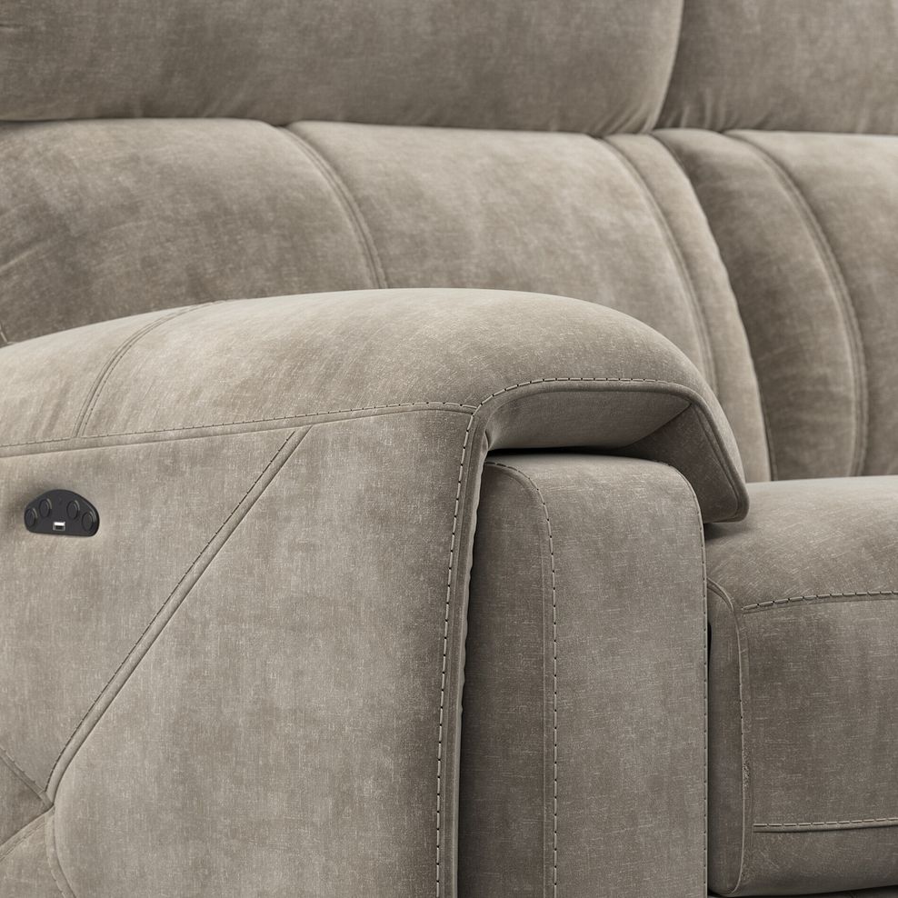 Leo Right Hand Corner Recliner Sofa with Adjustable Headrests in Descent Taupe Fabric 10
