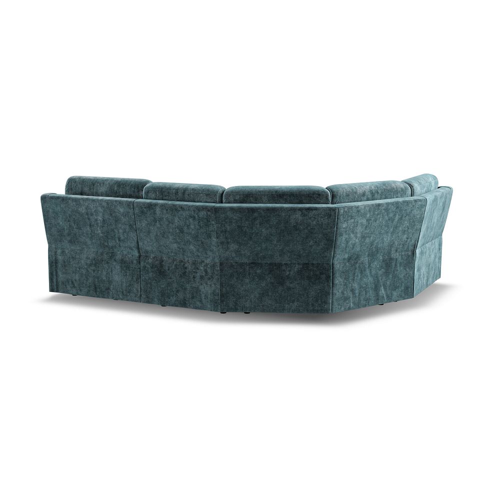 Leo Right Hand Corner Recliner Sofa with Adjustable Headrests in Descent Blue Fabric Thumbnail 5