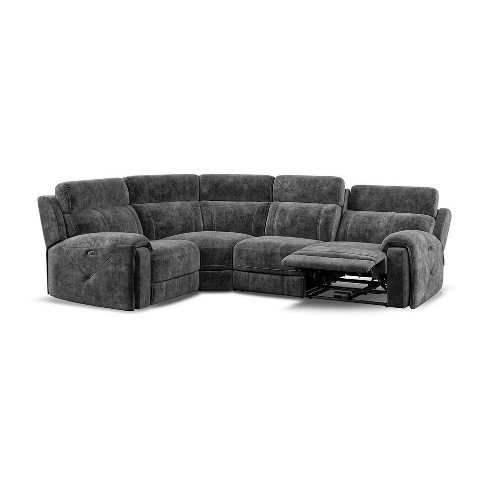 Leo Right Hand Corner Recliner Sofa with Adjustable Headrests in Descent Charcoal Fabric 4