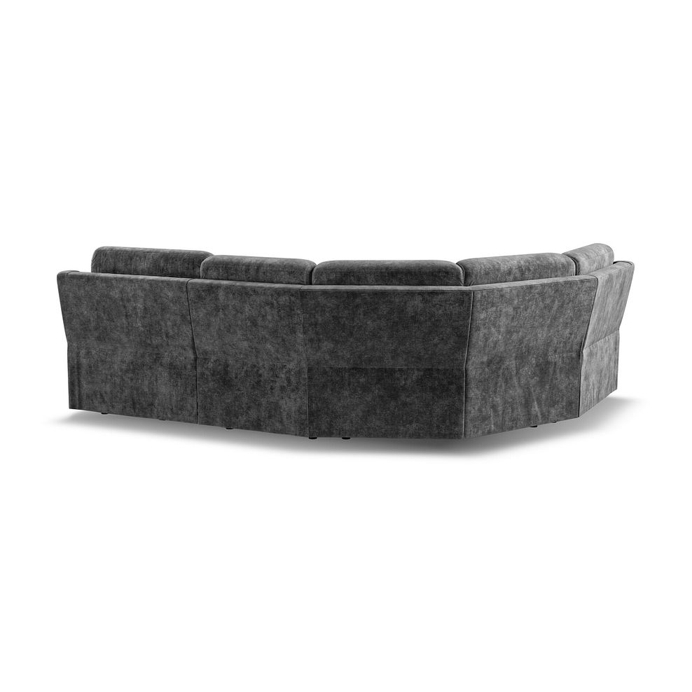 Leo Right Hand Corner Recliner Sofa with Adjustable Headrests in Descent Charcoal Fabric Thumbnail 5
