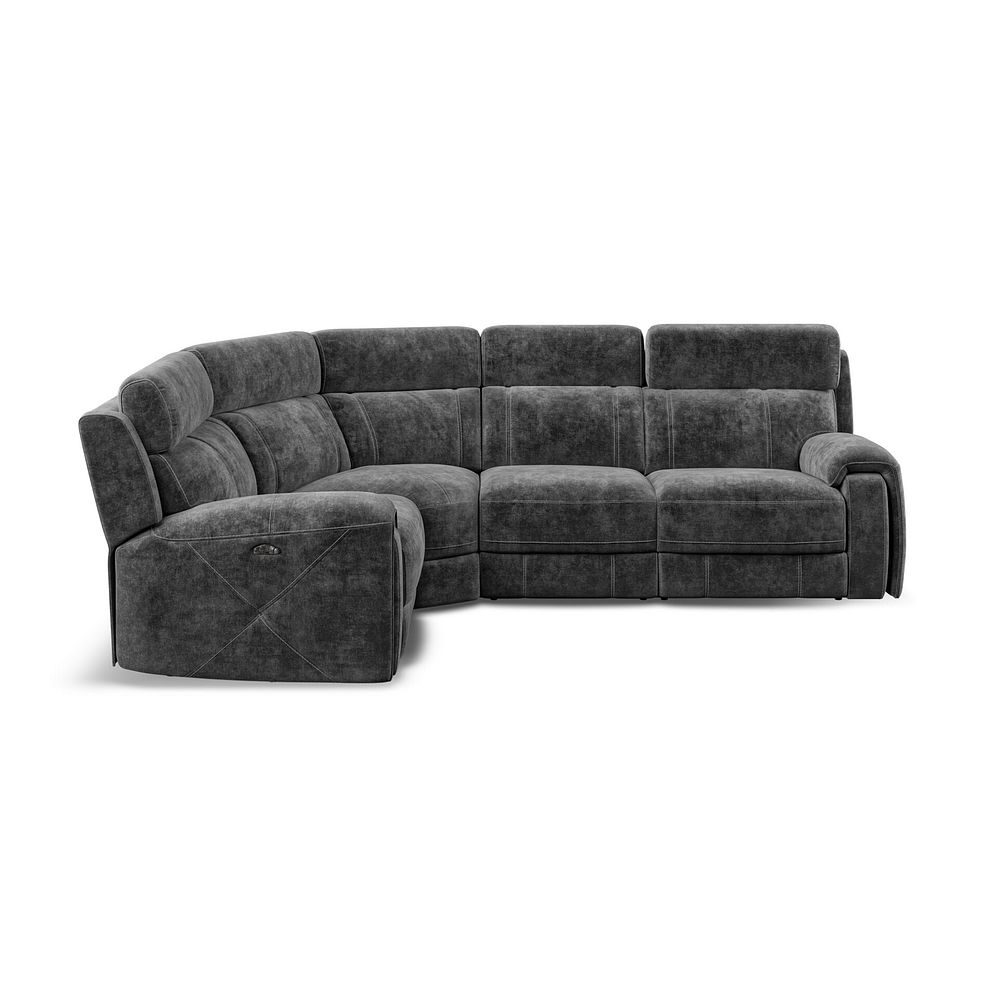 Leo Right Hand Corner Recliner Sofa with Adjustable Headrests in Descent Charcoal Fabric 6